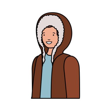 kış giysileri avatar karakter ile genç adam