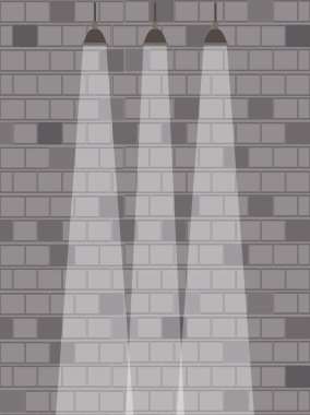ışıkları ile beton duvar