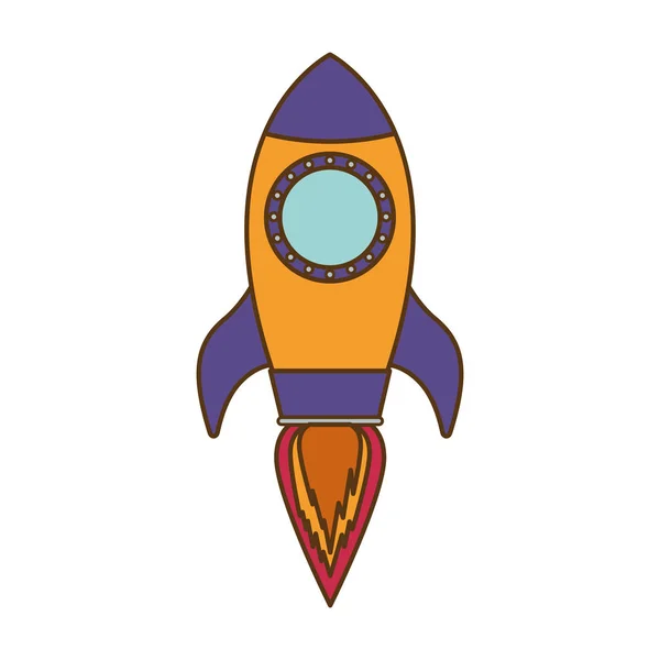 Cohete volador aislado icono — Vector de stock