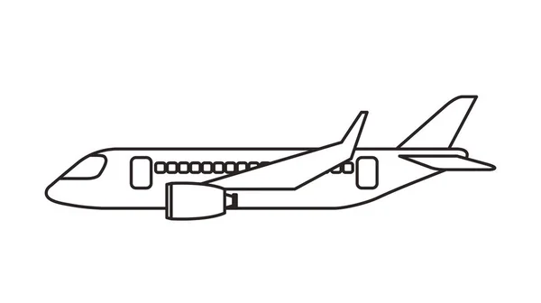 Flugzeug fliegt isolierte Ikone — Stockvektor