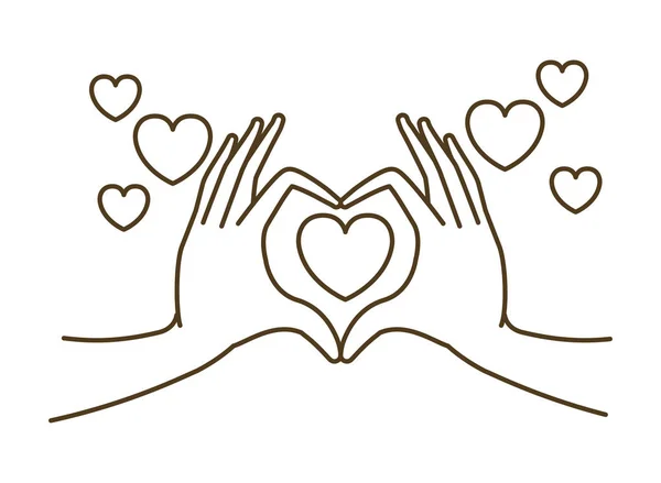 Hands forming a heart symbol avatar character — Stock Vector