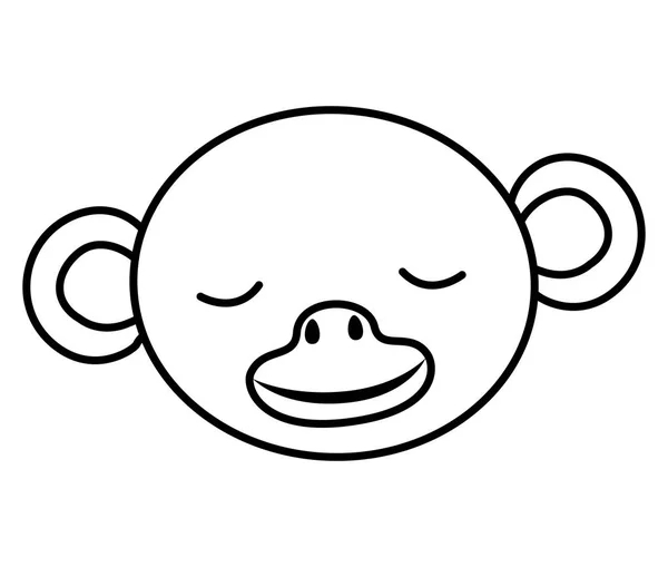 Vadon élő majom fej ikon — Stock Vector