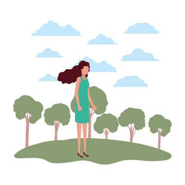 manzara avatar karakter ayakta kadın