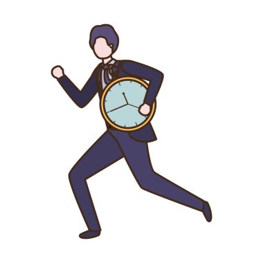 Saat avatar karakter ile işadamı