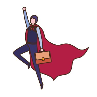 kahraman Cape avatar karakter ile işadamı