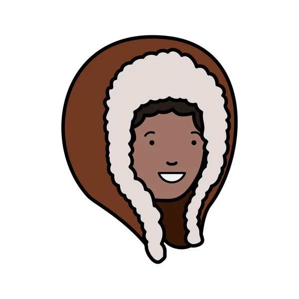 Hlava ženy s zimní čepice avatar znaků — Stockový vektor