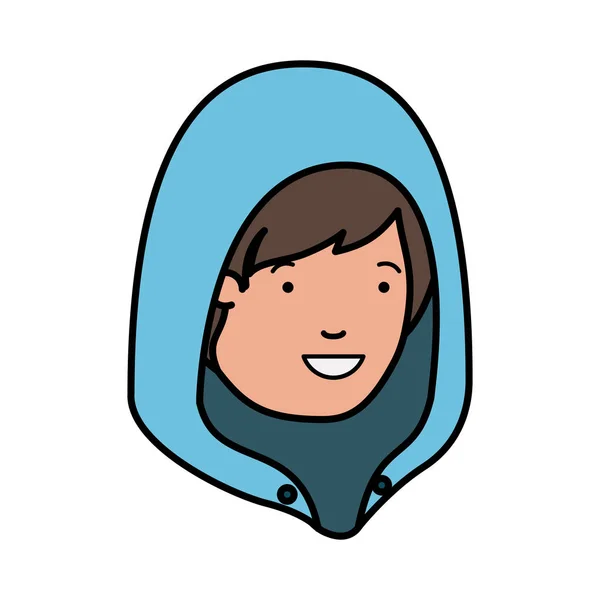 Tête de l'homme avec chapeau d'hiver avatar personnage — Image vectorielle