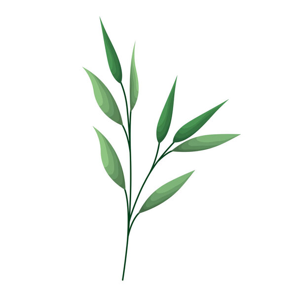 branch with leafs isolated icon