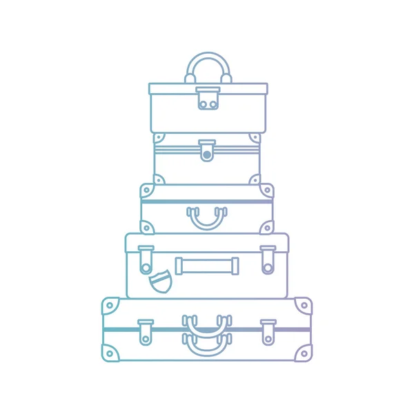 Valises sacs pile icône isolée — Image vectorielle