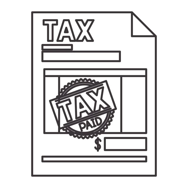 Pictogram voor belastingdocument papier — Stockvector