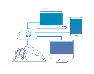 cryptocurrency ticaret teknolojisi set simgeleri