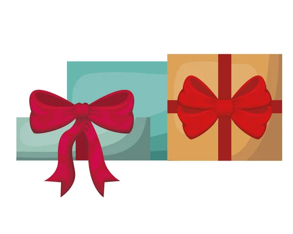 Gifts boxs isolated icon — Stock Vector