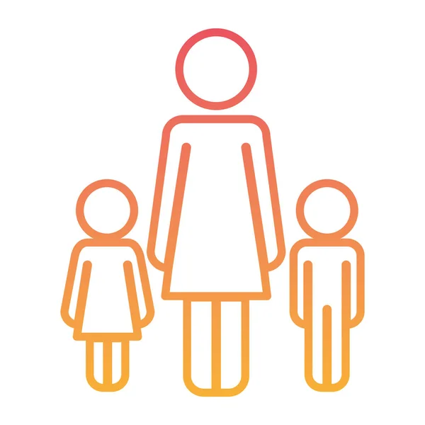 Mutter mit Sohn und Tochter Figuren Silhouetten — Stockvektor