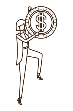 dolar işareti avatar karakter ile işkadını