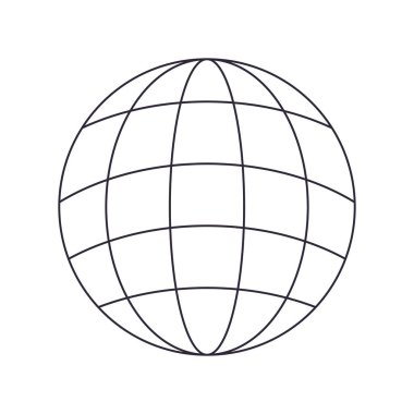 çizgiler izole simge ile dünya