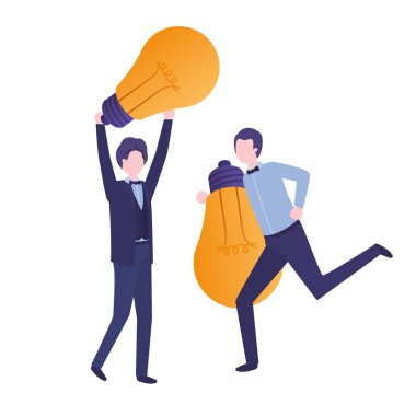 Lightampuller avatar karakter ile işadamları