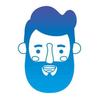 Genç adam kafa sakal avatar karakter ile