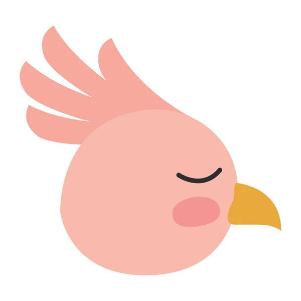 Schattige vogel hoofd icoon — Stockvector