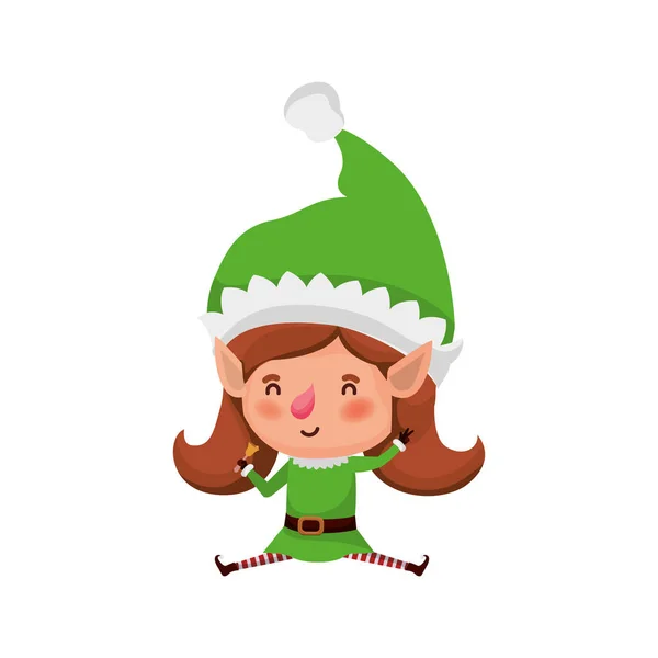 Elf kadın yürüyüş avatar karakter — Stok Vektör