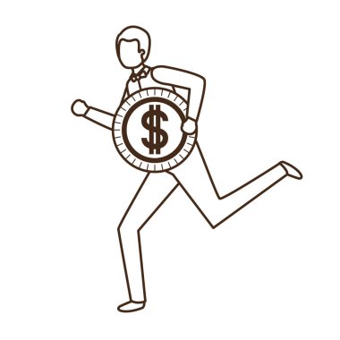 dolar işareti karakter ile işadamı