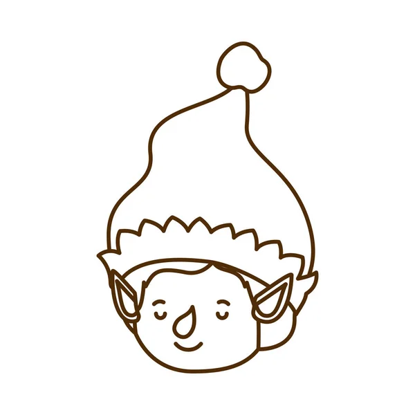 Cabeza de elfo con carácter de avatar sombrero — Vector de stock