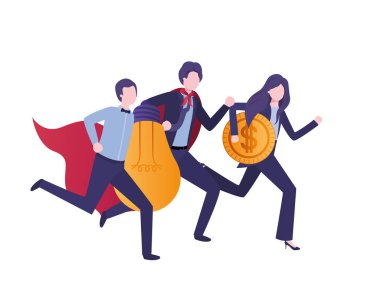 dolar ve ampul ile iş grubu