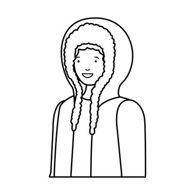 kış giysileri avatar karakter ile genç adam