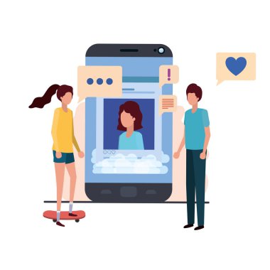 sosyal ağ profili avatar karakter ile çift