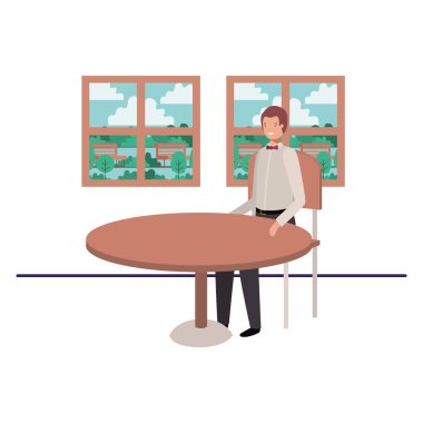 pencere ile manzara görünüm ile işadamı oturan