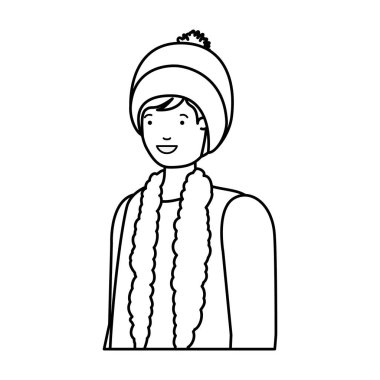 kış giysileri avatar karakter ile genç adam