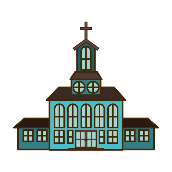 Église icône isolée — Image vectorielle