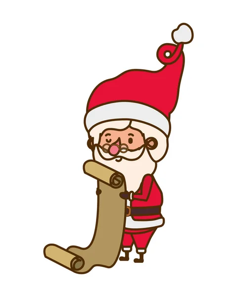 Santa claus with wish list avatar character — Stock Vector