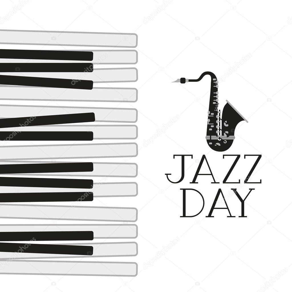 jazz day label isolated icon