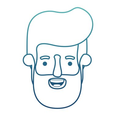 Genç adam kafa sakal avatar karakter ile