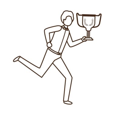 Kupa avatar karakter ile işadamı