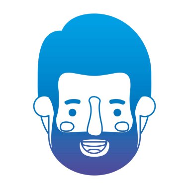 Genç adam kafa sakal avatar karakter ile