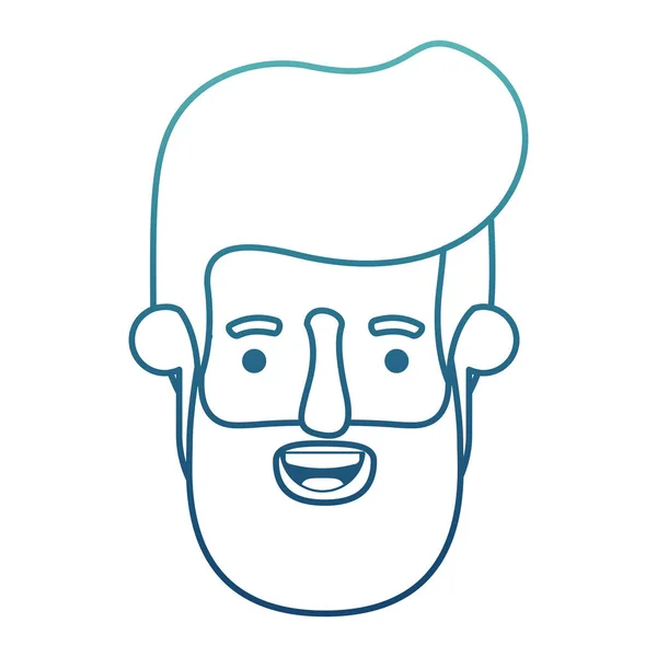 Молодой человек голова с бородой аватар характер — стоковый вектор