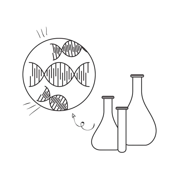 DNA Chain Science med rör test — Stock vektor