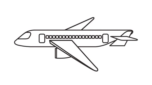 Avión volando icono aislado — Vector de stock