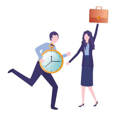 Saat avatar karakter ile iş çift