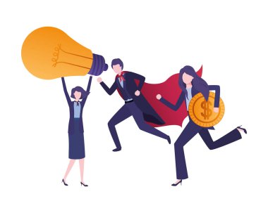 dolar ve ampul ile iş grubu