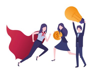 dolar ve ampul ile iş grubu