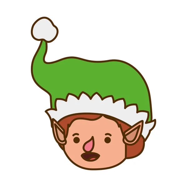Elfo testa con cappello avatar personaggio — Vettoriale Stock