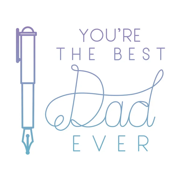 Fathers day handmade font with pen — Stock Vector