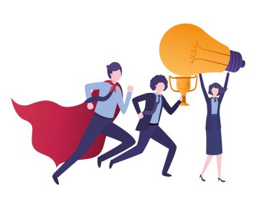 kupa ve ampul ile iş grubu