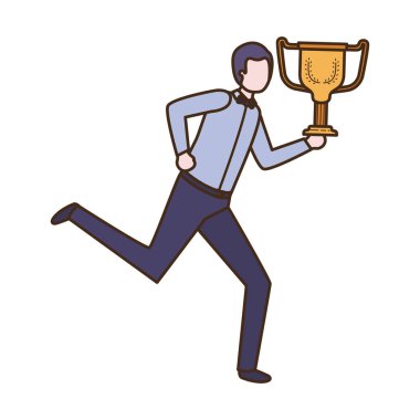 Kupa avatar karakter ile işadamı