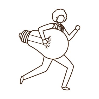 Ampul avatar karakter ile işadamı