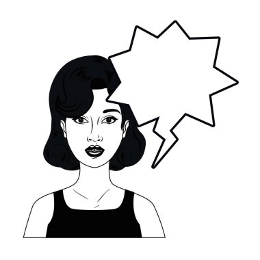 konuşma balonu avatar karakter olan kadın