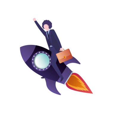 roket avatar karakter ile işadamı