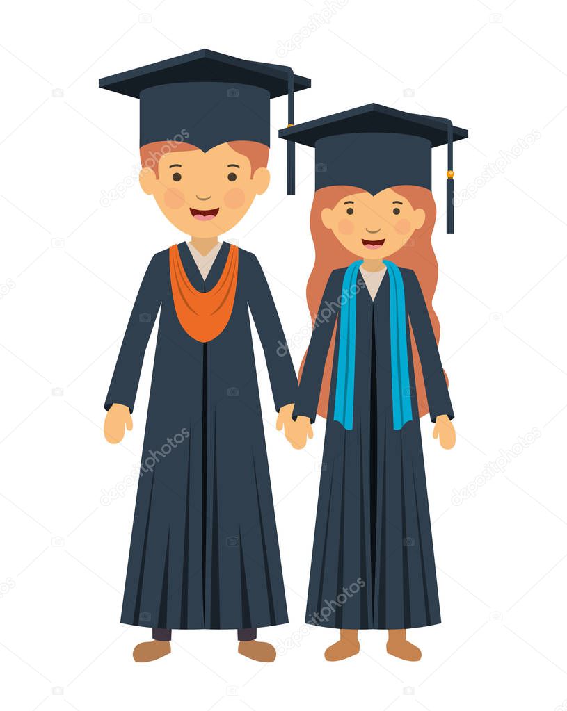 couple graduates with hats